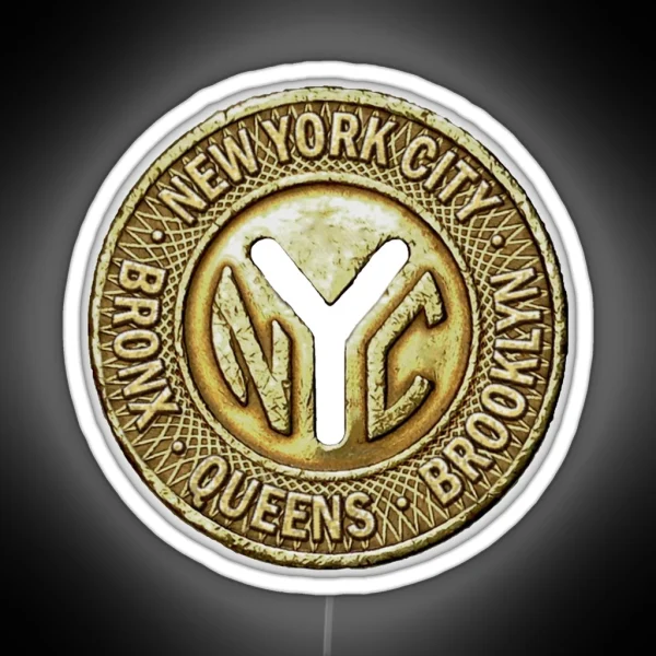 NYC Token New York Subway Train RGB Neon Sign