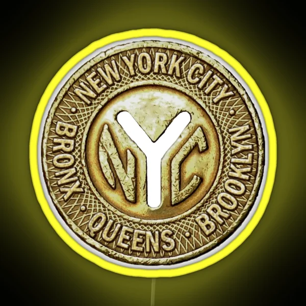 NYC Token New York Subway Train RGB Neon Sign