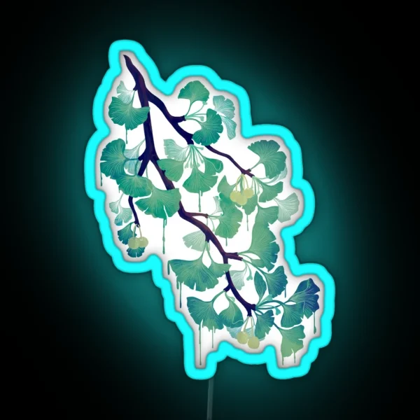 O Ginkgo In Green RGB Neon Sign