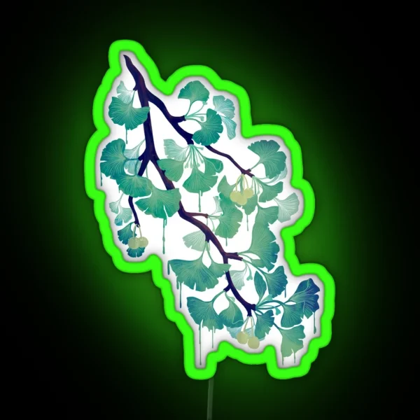 O Ginkgo In Green RGB Neon Sign