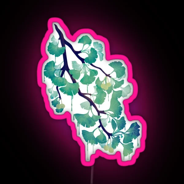 O Ginkgo In Green RGB Neon Sign