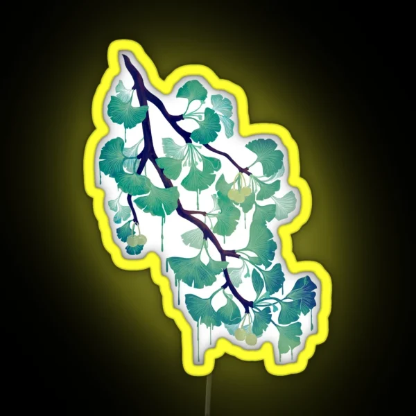 O Ginkgo In Green RGB Neon Sign