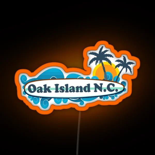 Oak Island North Carolina RGB Neon Sign
