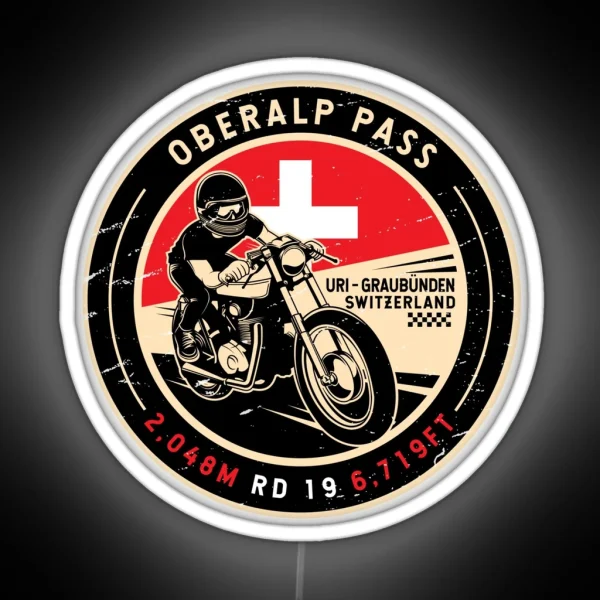 Oberalp Pass Switzerland Motorcycle RGB Neon Sign