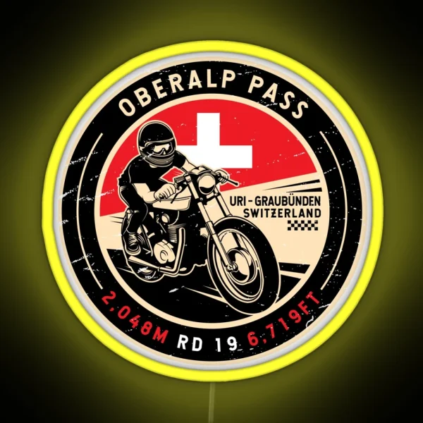 Oberalp Pass Switzerland Motorcycle RGB Neon Sign