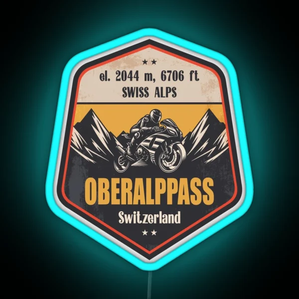 Oberalp Pass Switzerland Motorcycling RGB Neon Sign