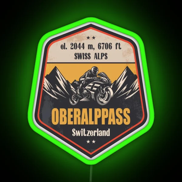Oberalp Pass Switzerland Motorcycling RGB Neon Sign