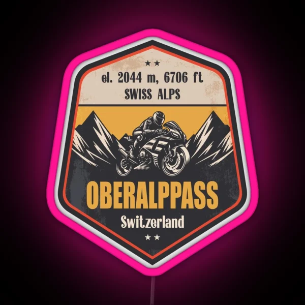 Oberalp Pass Switzerland Motorcycling RGB Neon Sign