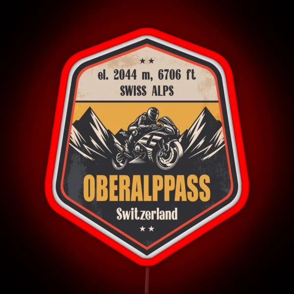 Oberalp Pass Switzerland Motorcycling RGB Neon Sign