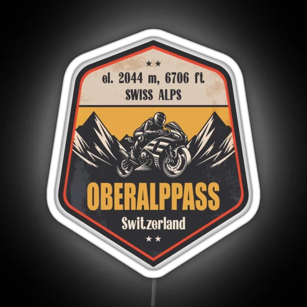 Oberalp Pass Switzerland Motorcycling RGB Neon Sign