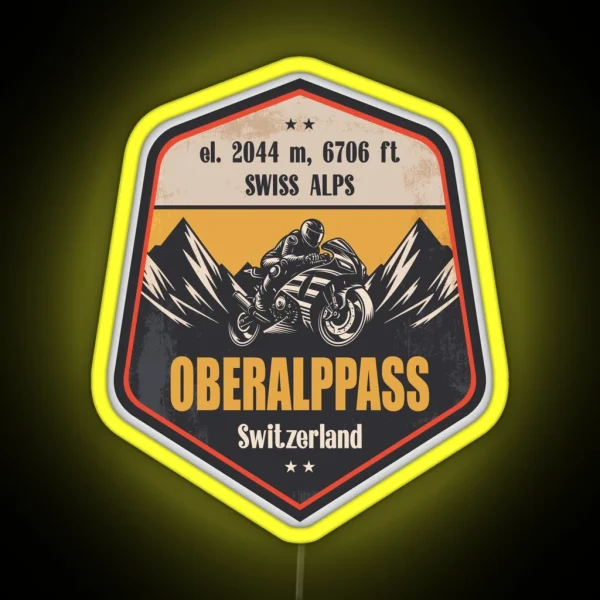 Oberalp Pass Switzerland Motorcycling RGB Neon Sign