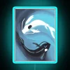 ocean moon spirit rgb neon sign blue