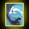 neon sign ocean moon spirit rgb vivid yellow".
