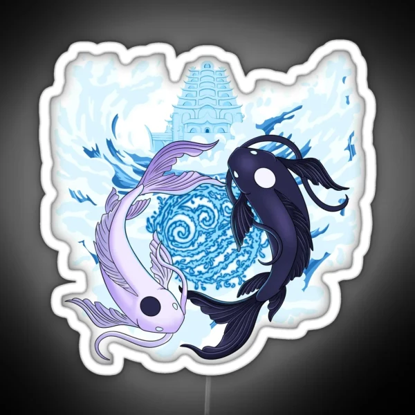 Ocean And Moon Spirits Koi Fish RGB Neon Sign