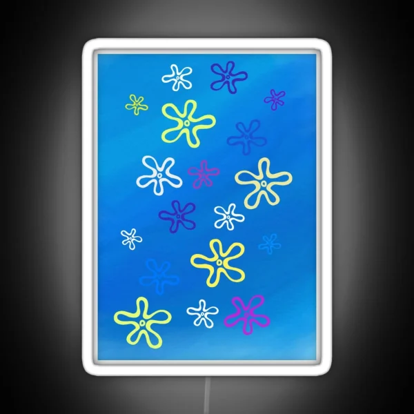 Ocean Flowers Spongebob Background RGB Neon Sign