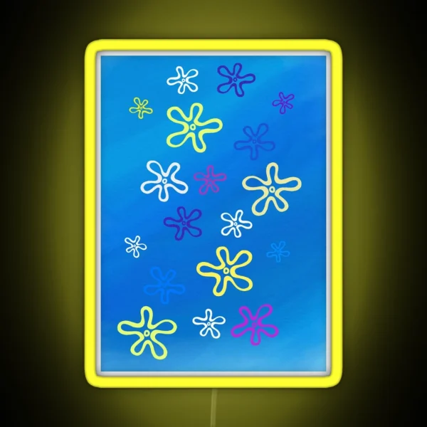 Ocean Flowers Spongebob Background RGB Neon Sign