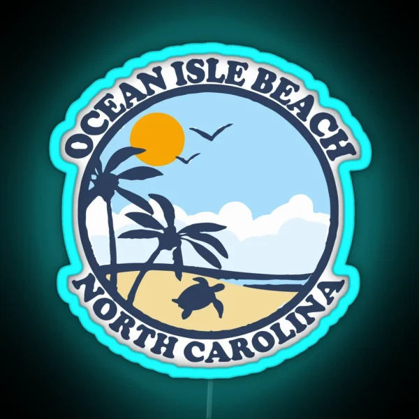 Ocean Isle Beach RGB Neon Sign