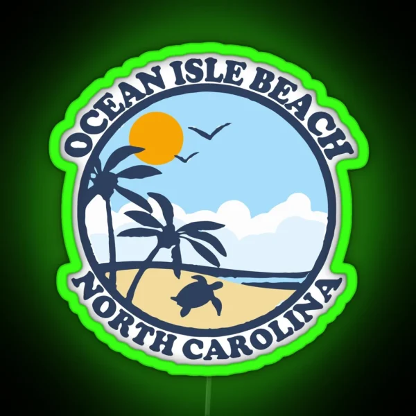 Ocean Isle Beach RGB Neon Sign