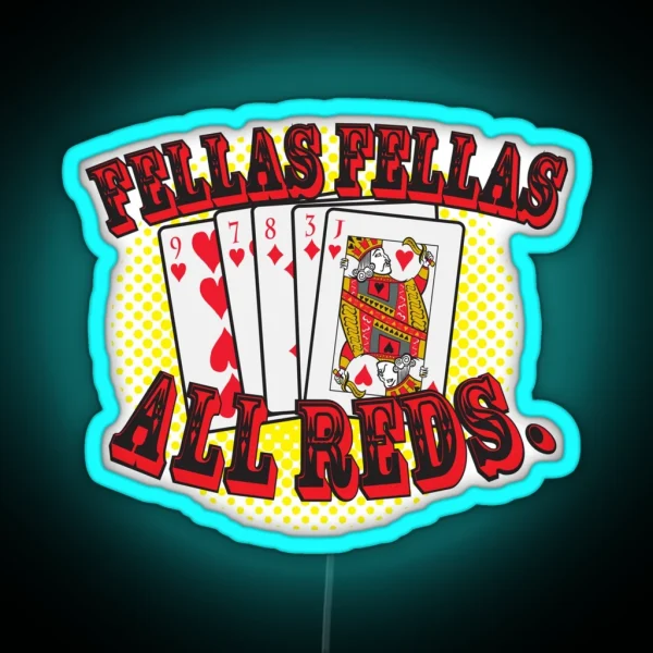Oceans 11 All Red Winning Hand RGB Neon Sign