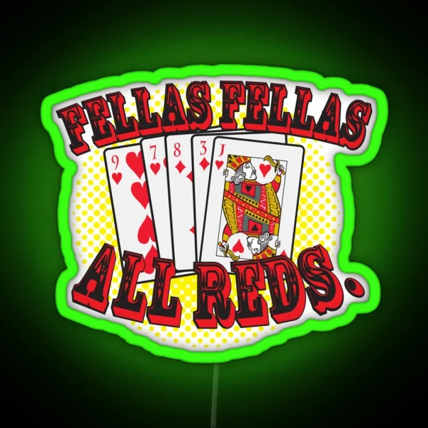 Oceans 11 All Red Winning Hand RGB Neon Sign