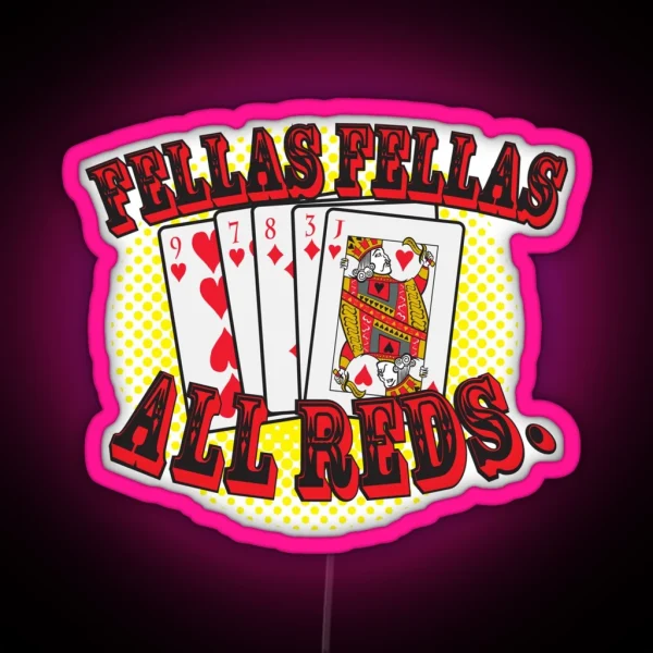 Oceans 11 All Red Winning Hand RGB Neon Sign