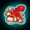 RGB Neon Sign Featuring A Blue Octopus Design