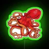 octopus neon sign with rgb colors and green tones