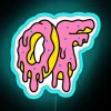 rgb neon sign displaying odd future in vibrant blue tones