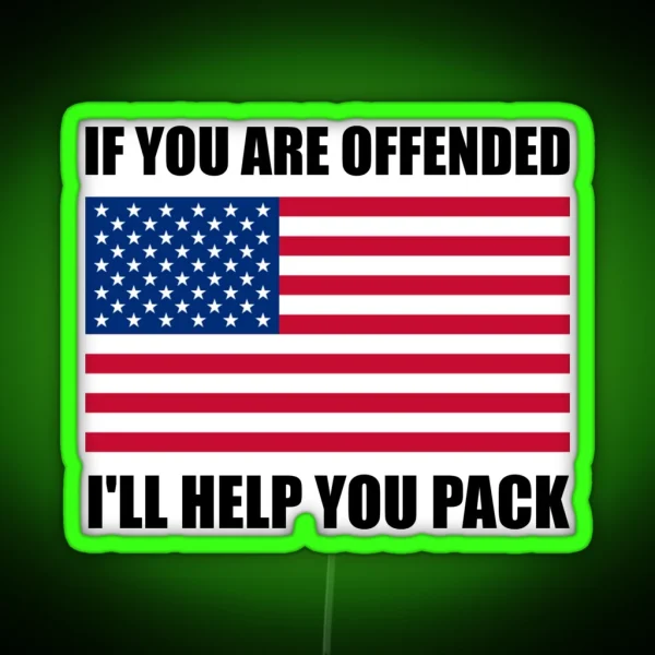 Offended USA Flag Help Pack RGB Neon Sign