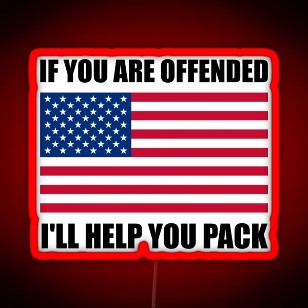 Offended USA Flag Help Pack RGB Neon Sign