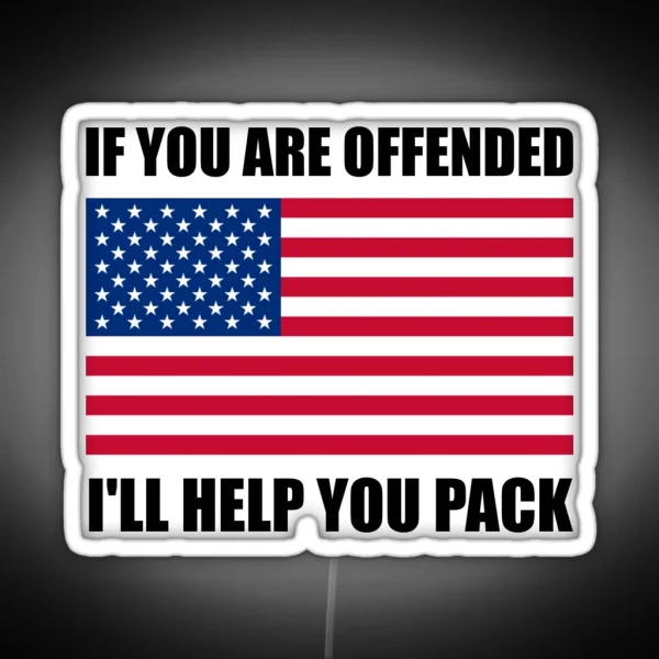 Offended USA Flag Help Pack RGB Neon Sign