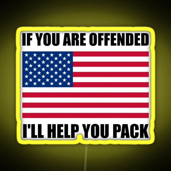 Offended USA Flag Help Pack RGB Neon Sign