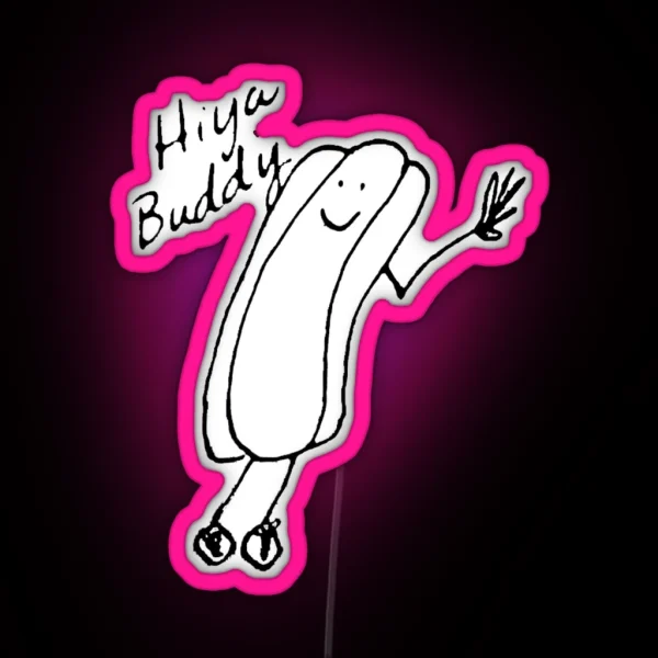 Office Hotdog Doodle RGB Neon Sign