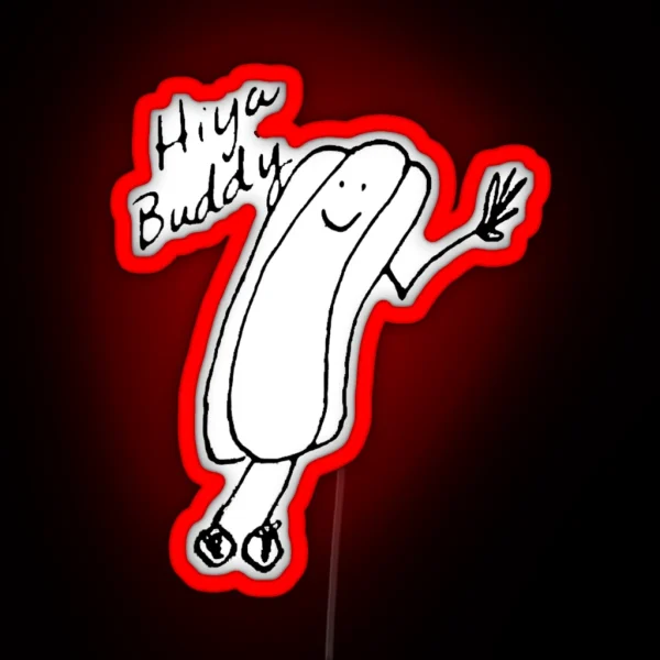 Office Hotdog Doodle RGB Neon Sign