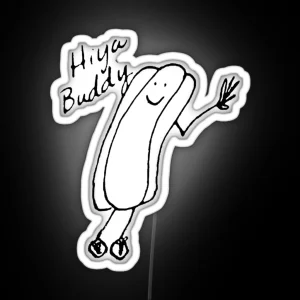 Office Hotdog Doodle RGB Neon Sign