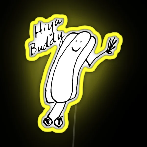 Office Hotdog Doodle RGB Neon Sign