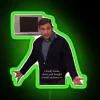 office rgb neon sign green lighting modern office signage