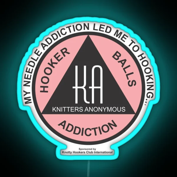 Official Knitters Anonymous Needle RGB Neon Sign