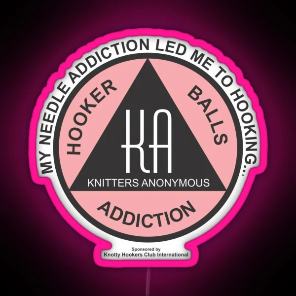Official Knitters Anonymous Needle RGB Neon Sign
