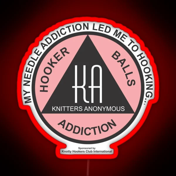 Official Knitters Anonymous Needle RGB Neon Sign