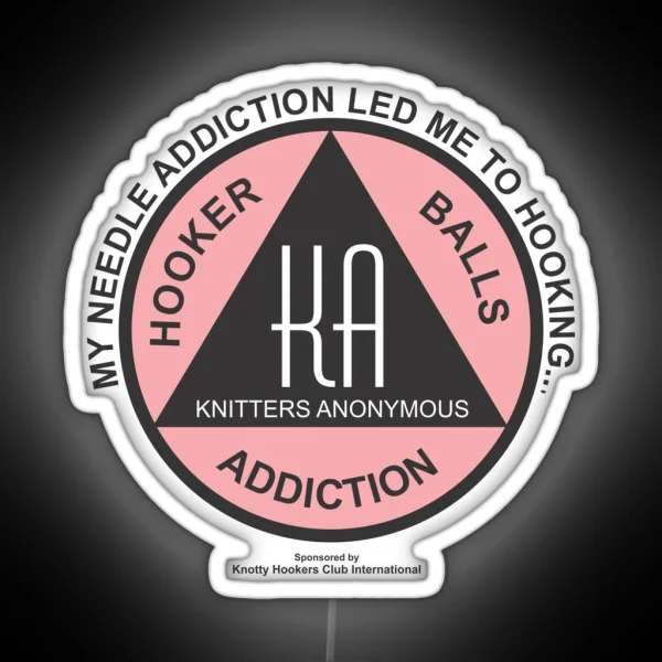 Official Knitters Anonymous Needle RGB Neon Sign