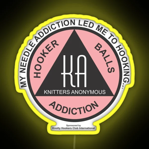 Official Knitters Anonymous Needle RGB Neon Sign