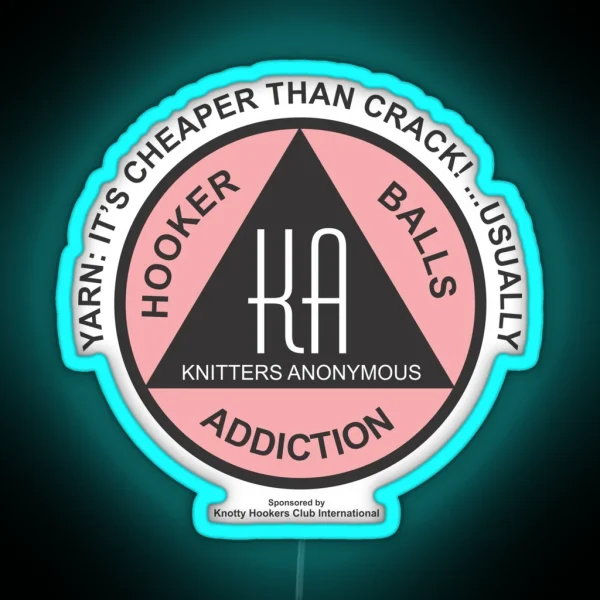 Official Knitters Anonymous Yarn RGB Neon Sign