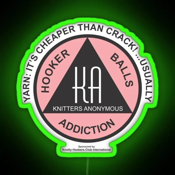 Official Knitters Anonymous Yarn RGB Neon Sign