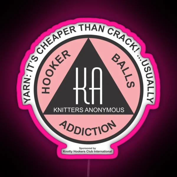 Official Knitters Anonymous Yarn RGB Neon Sign