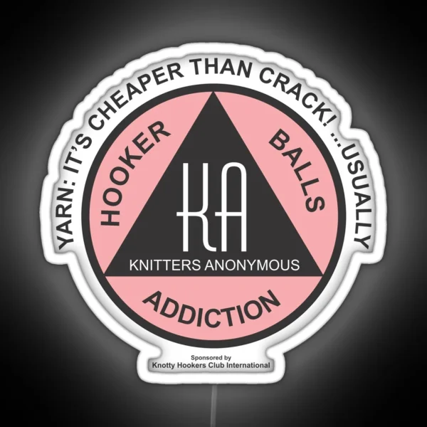 Official Knitters Anonymous Yarn RGB Neon Sign