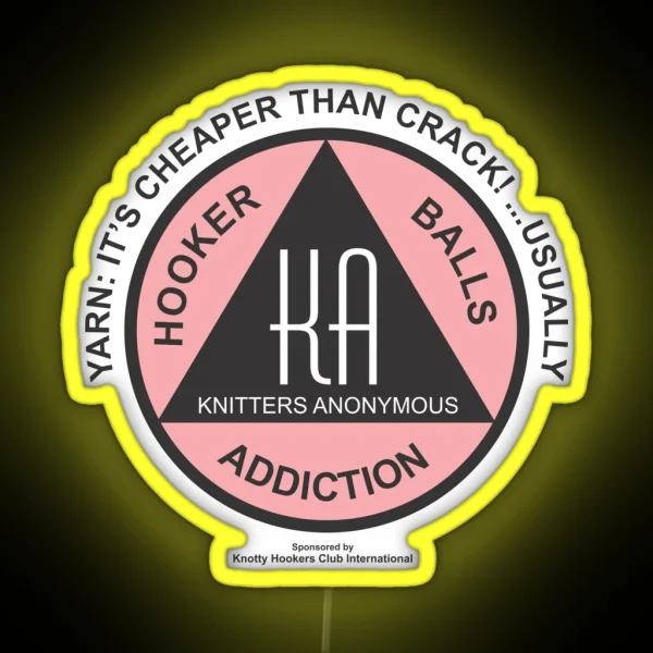 Official Knitters Anonymous Yarn RGB Neon Sign