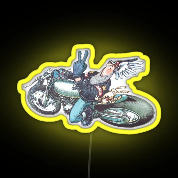 Ogri Classic Comic Biker RGB Neon Sign