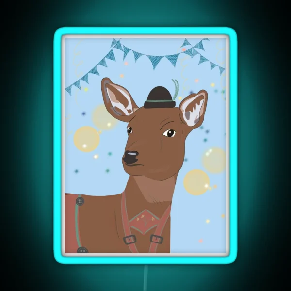 Oh Deer Lederhosen RGB Neon Sign
