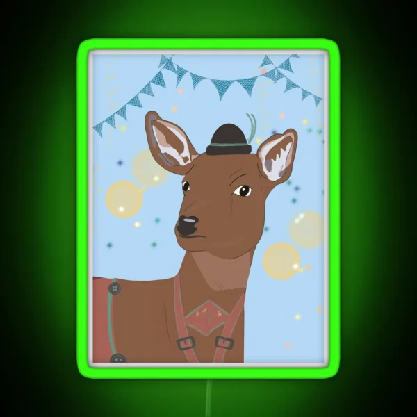Oh Deer Lederhosen RGB Neon Sign